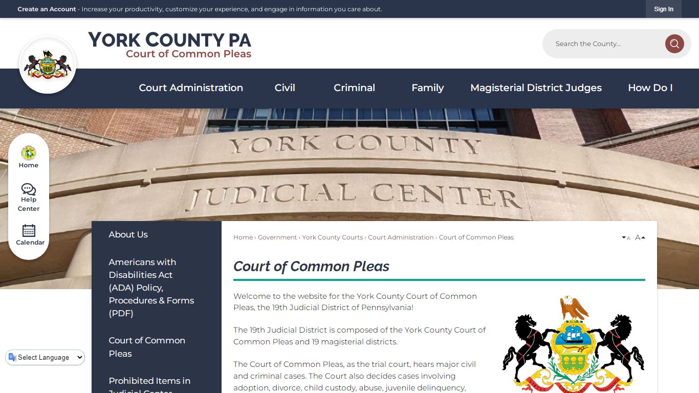 Court of Common Pleas | York County, PA